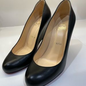 Christian Louboutin Black Leather Morphing Wedge Pumps